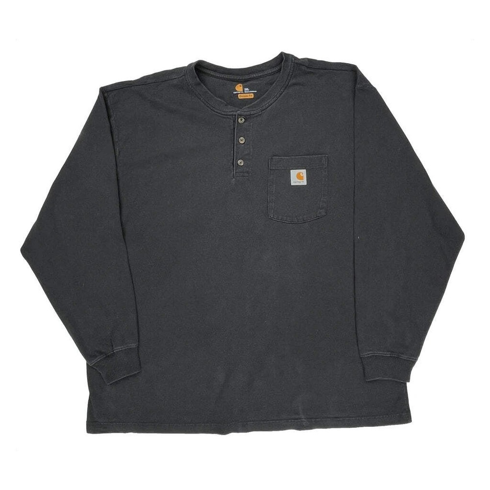 Carhartt Long Sleeve T-Shirt - 2XL Black Cotton