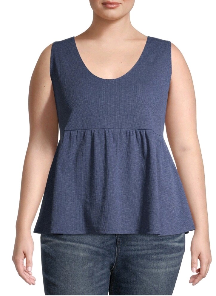 New Terra & Sky Womens Peplum Tank Top Size 3X(24-26W)