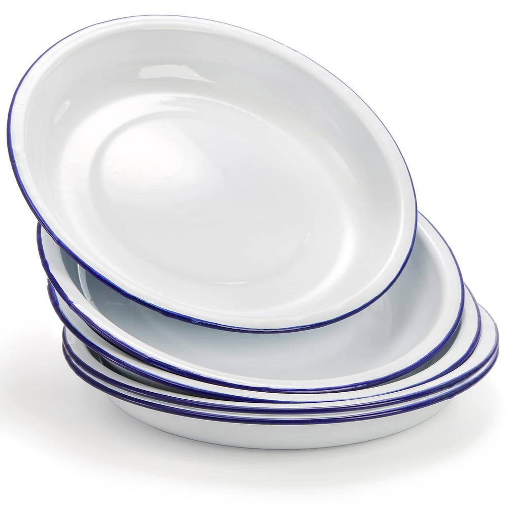 Set of 5 Enamel Plates, 9.5