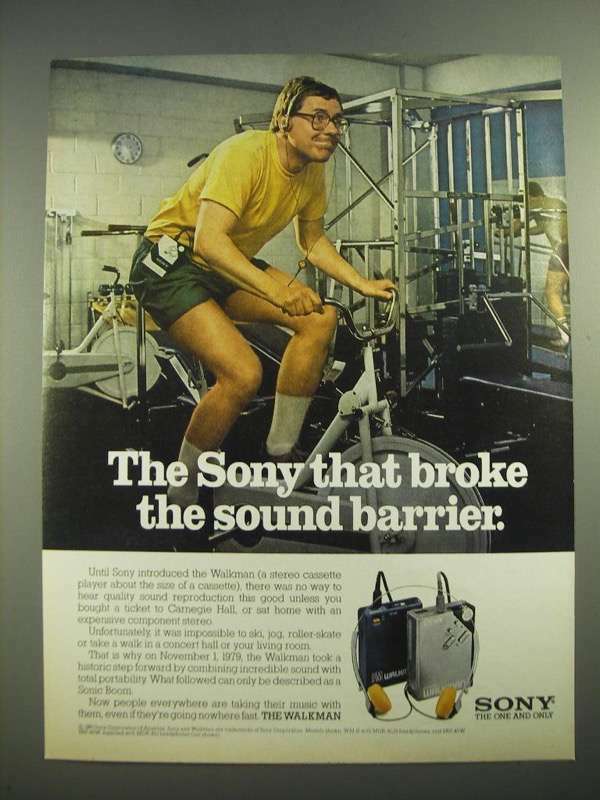1981 Sony Walkman Ad - Broke the Sound Barrier