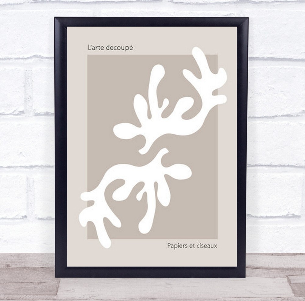 Summer Marron Graphic Shapes Collage Illustration Wall Art Print