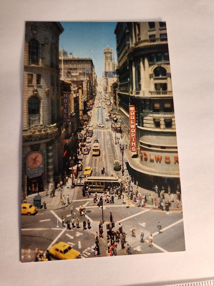 NOS Vtg WOOLWORTHS Powel Market Street San Francisco CA Postcard Unposted NEW