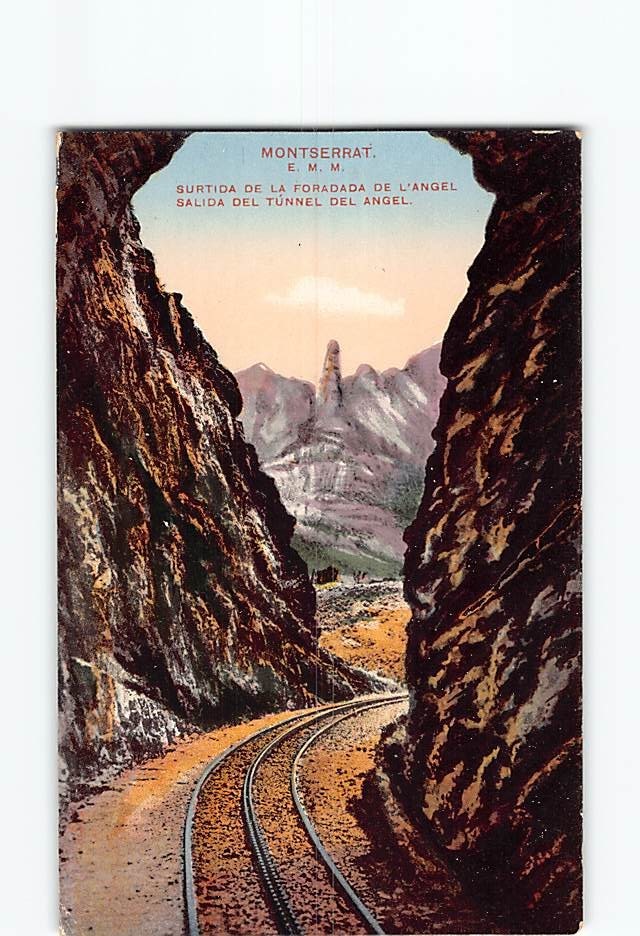Postcard Salida Del Tunnel Del Angel Montserrat Spain