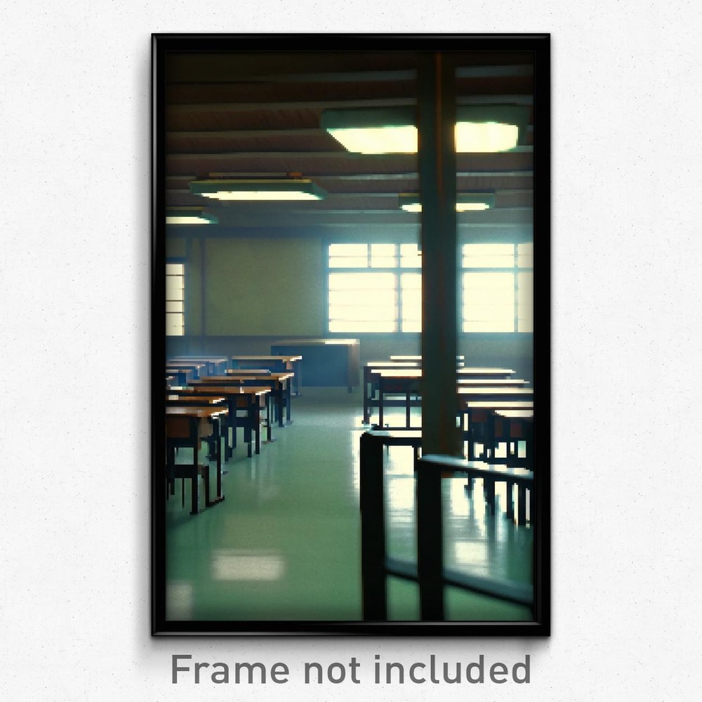 Pixel Art Poster - Dense School (8 Bit Psychedelic Trippy Video Game Print)