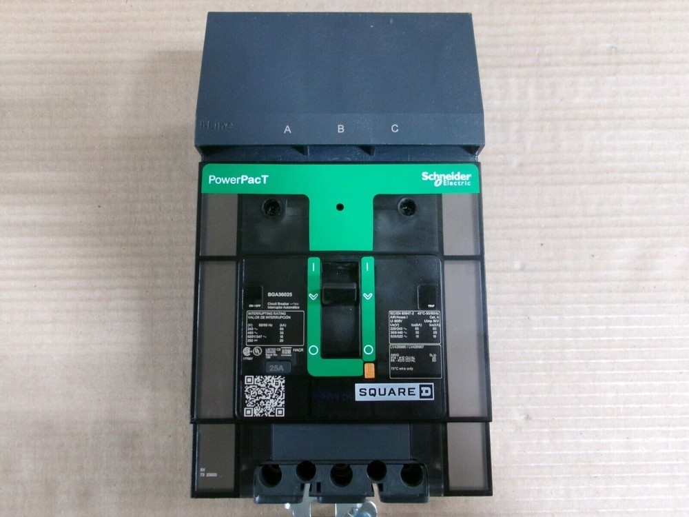 NEW Square D BGA BGA36025 3 Pole 25 Amp 480V Circuit Breaker NTO