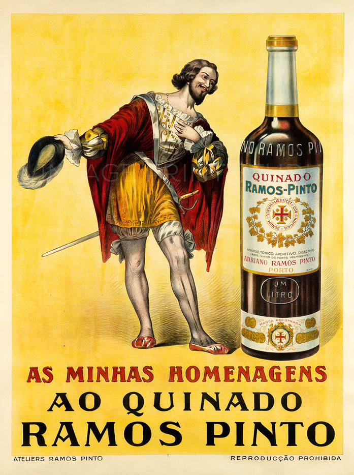 Portuguese Wine Quinado Vintage Advertising Liquor Giclee Canvas Print  18x24