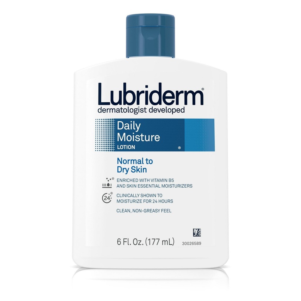 Lubriderm Daily Moisture Body Lotion Normal to Dry Skin Unscented 6oz (3 Pack)