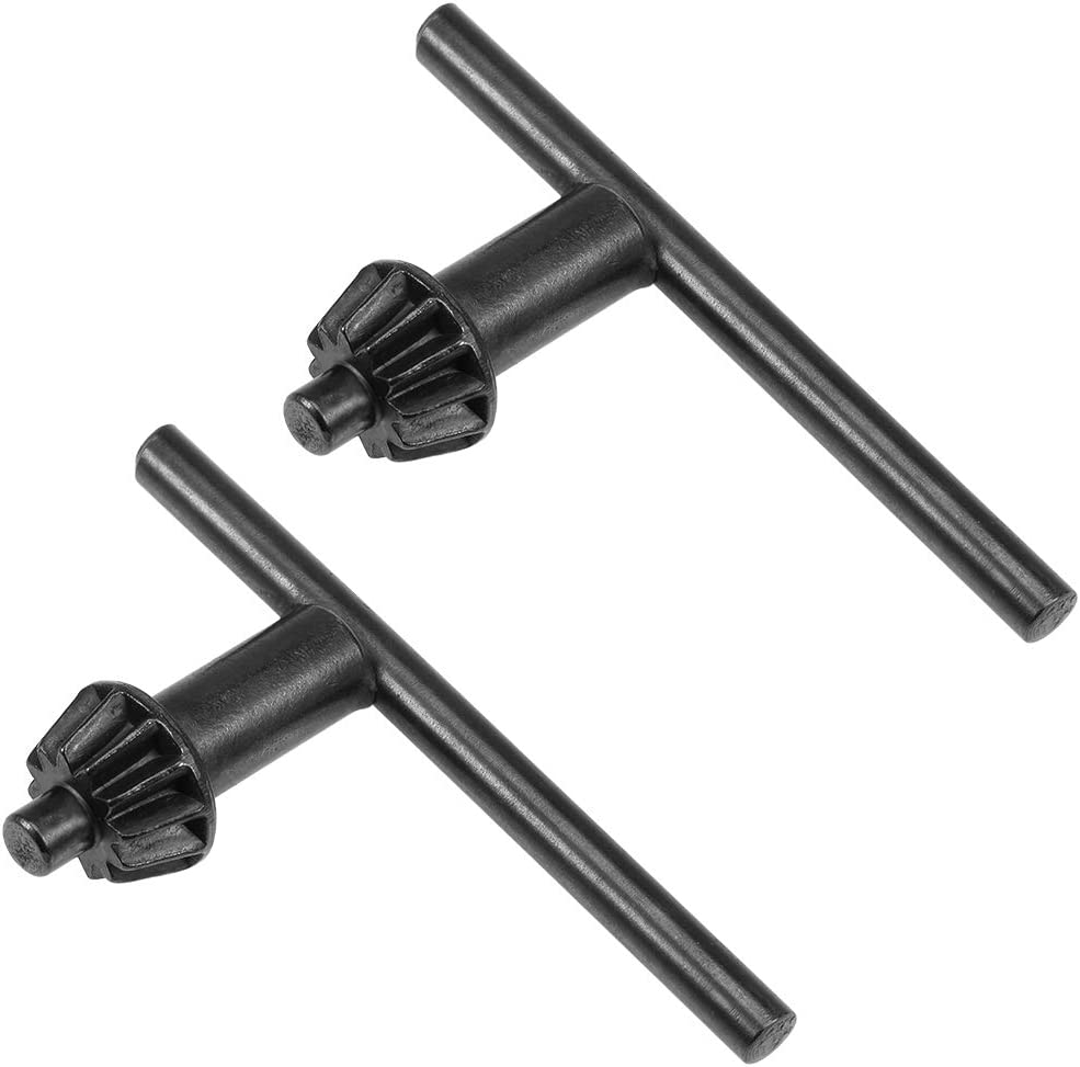 2Pcs Chuck Key 6Mm Pilot 12 Teeth for 1.5-13Mm Drill Chuck Black