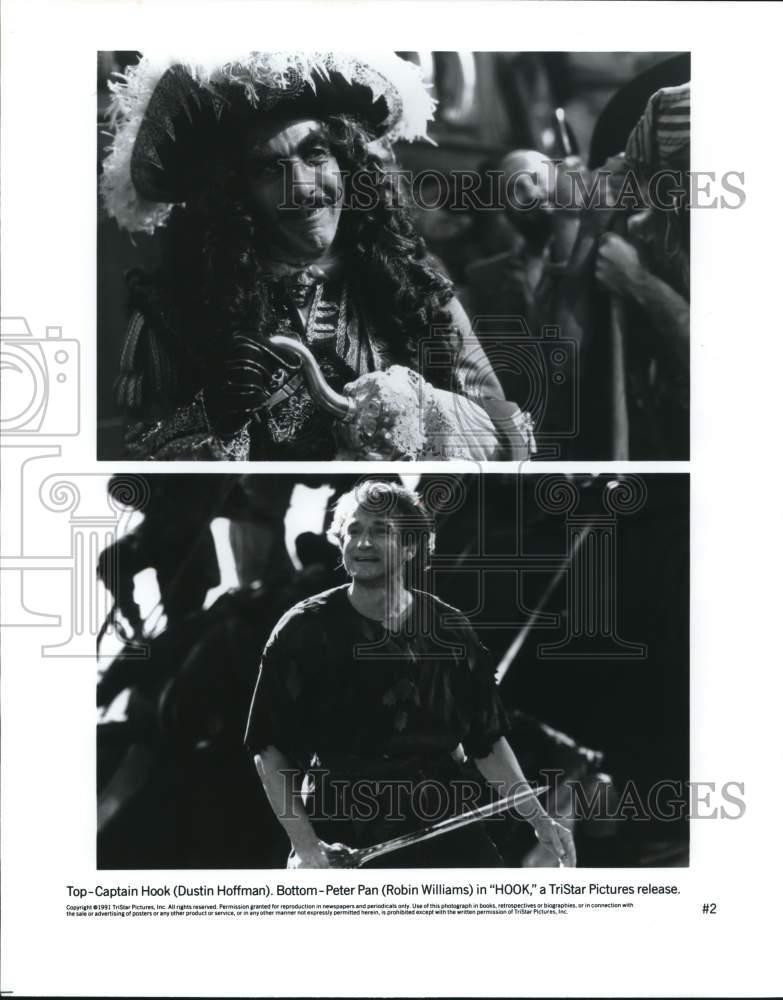1991 Press Photo Dustin Hoffman & Robin Williams in 