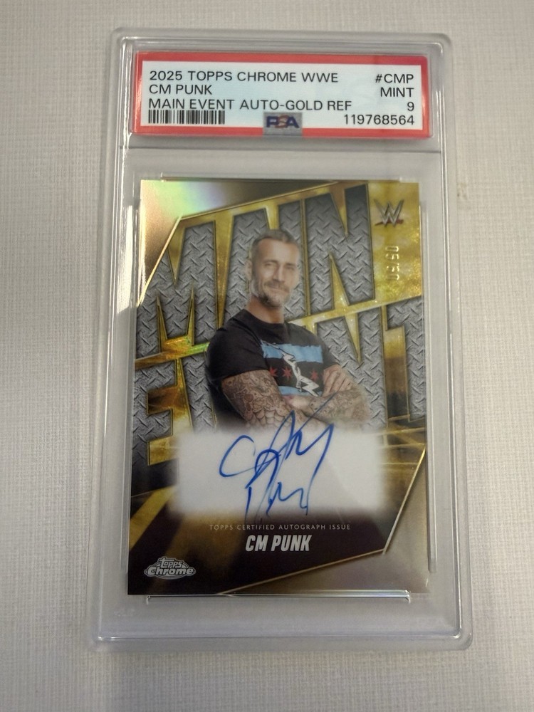 2025 Topps Chrome WWE - Main Event Autographs CM Punk #MEA-CMP Gold  /50 (AU)