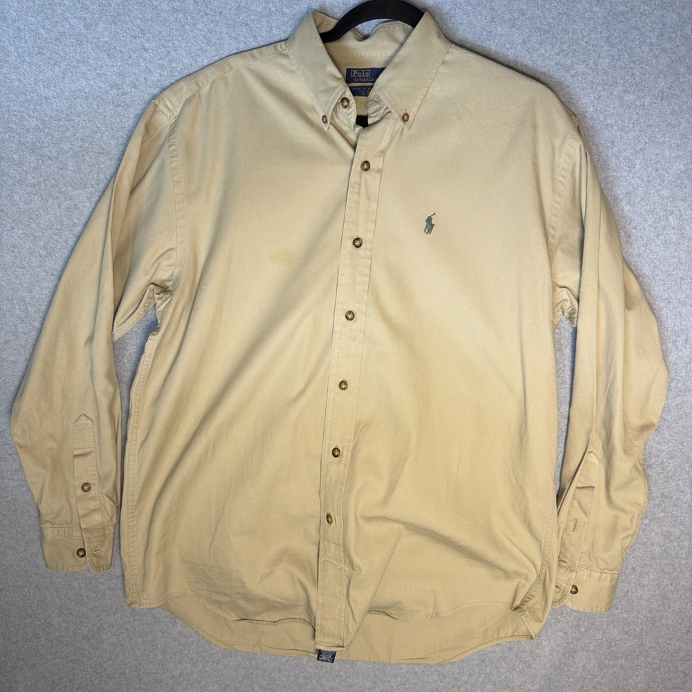 Polo Ralph Lauren Men's Long Sleeve Button-Down Tan Brown Size 2XL