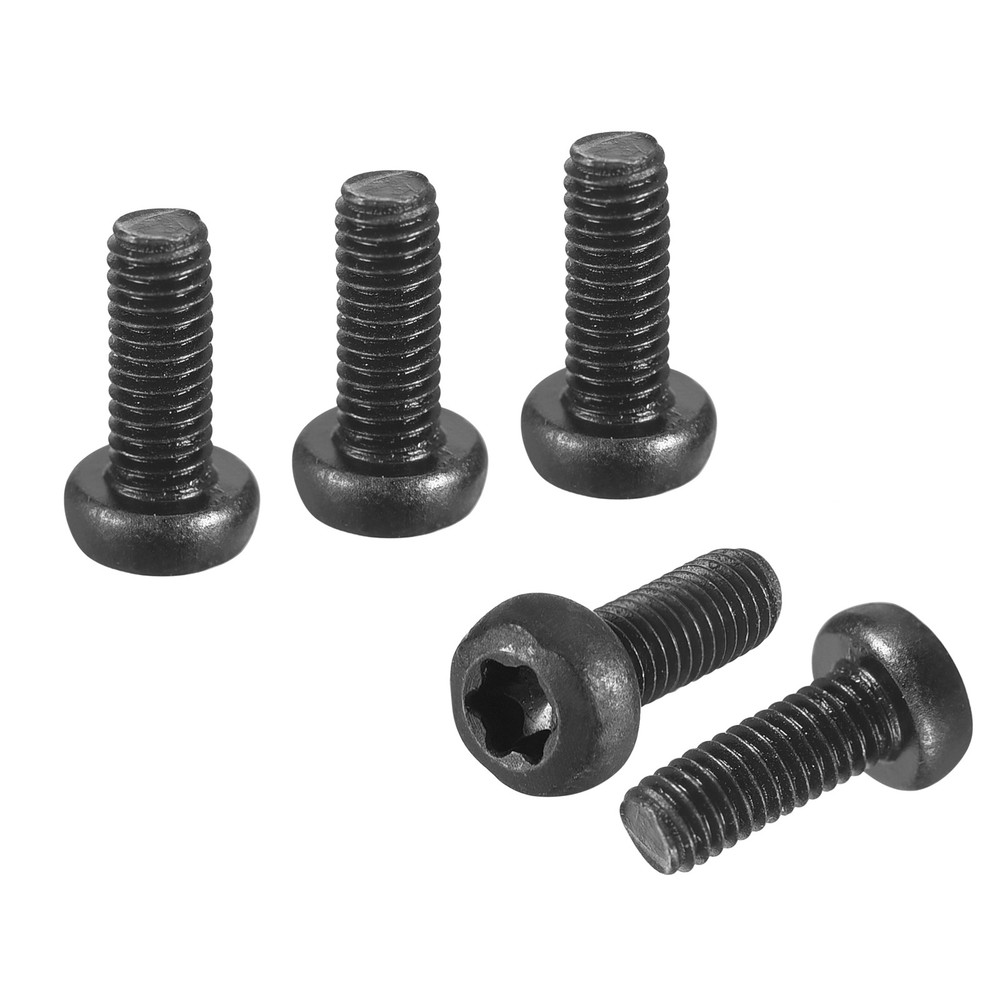 M3x8mm Pan Head Torx Security Screws - 100Pack - Carbon Steel - Black