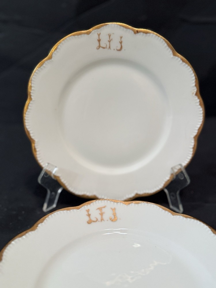 Bernardaud VERLAINE Limoges France Haviland Gold Salad Plates 8” set 4