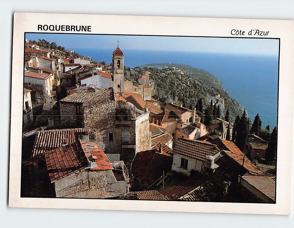 Postcard Aerial View Roquebrune-Cap-Martin France