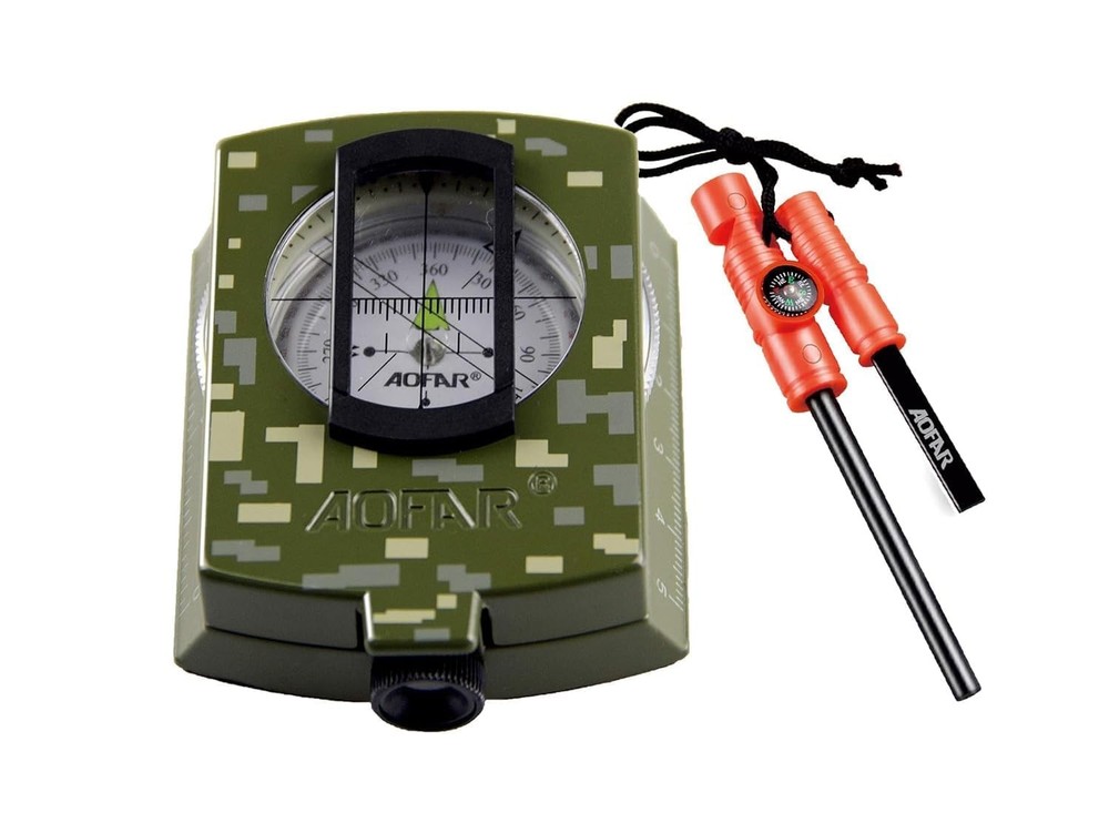 Military Lensatic Compass with Fire Starter - Survival Kit AF4580/381