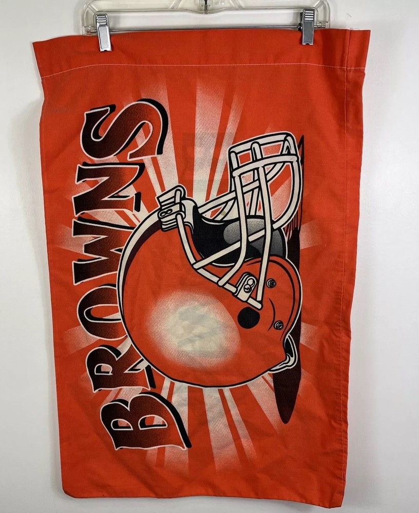 Vintage NFL Cleveland Browns Big Helmet Logo Pillow Case 90s Faded