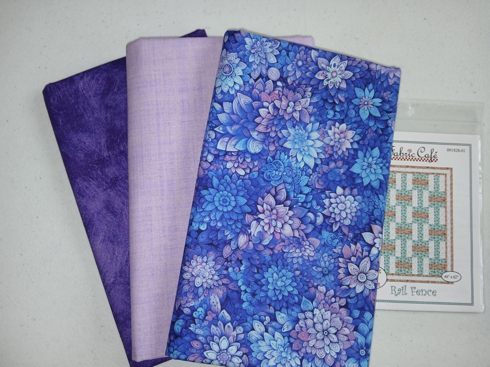 Lot 3 yd quilt kit w/pattern Fabric Cafe focus light dark QSQ free ship HTF