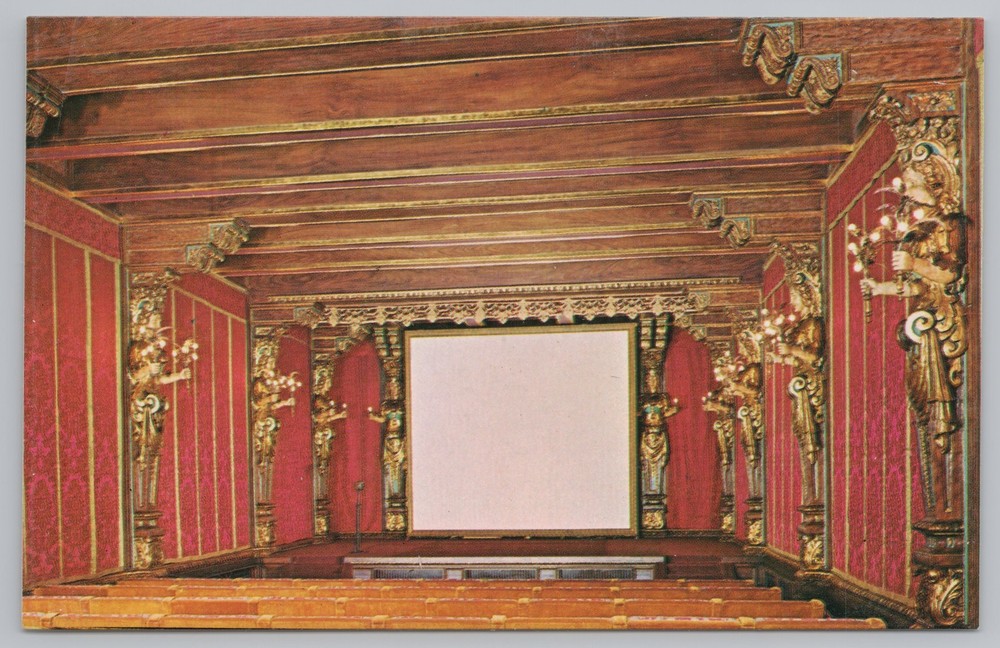 State View~Hearst San Simeon Historical Monument~Theatre~Cali~Vintage Postcard