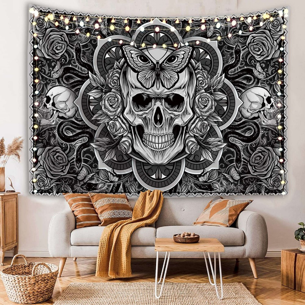 Goth Large Moth Snake Tapestry Emo Hippie Wall Art 51x60