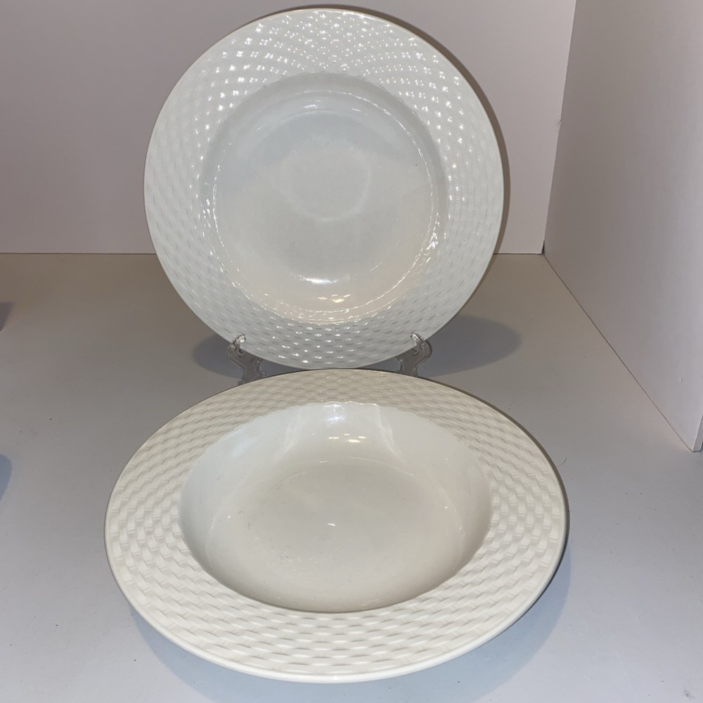 Vintage Pagnossin “Basket Weave” Ironstone Treviso Italy 9307 Soup Bowl