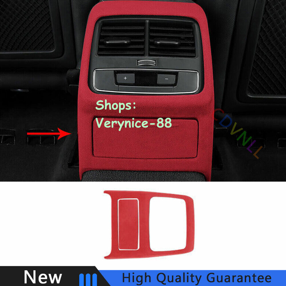 For Audi A4 A5 2017-2021 Red Suede Car Rear Air Outlet Protection Panel Cover 2*