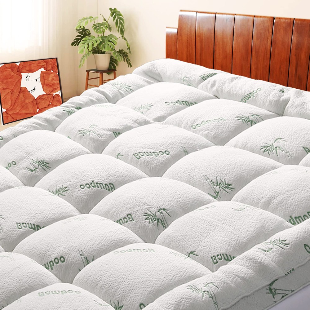 Mattress Topper Queen Size, Cooling Extra Thick Breathable Viscose Made from ...