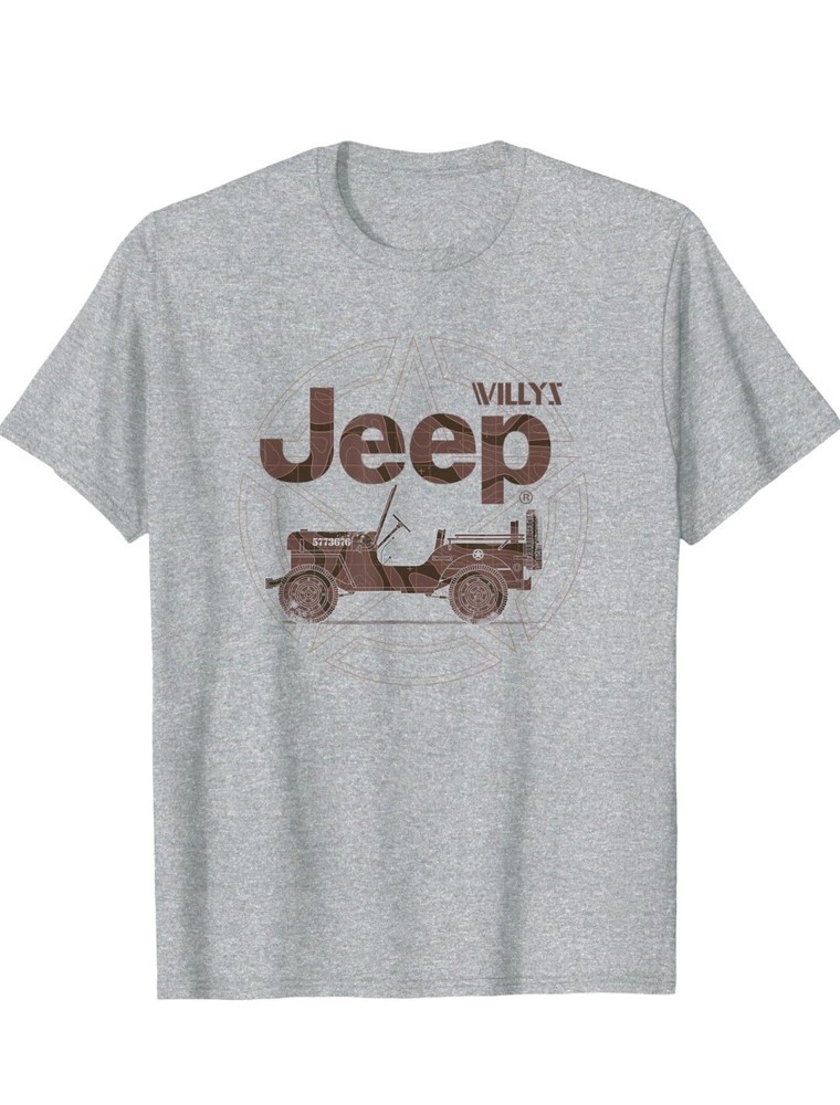 Jeep WILLYS gray Adult XL T Shirt