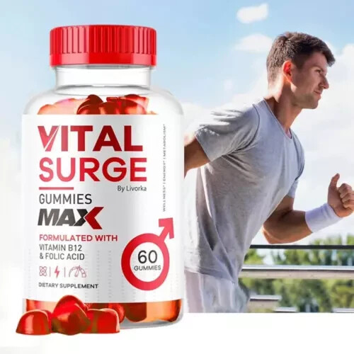 Gomitas masculinas Vital Surge, Gominolas Vital Surge Testo Apoyo Rendimiento (1 Paquete)