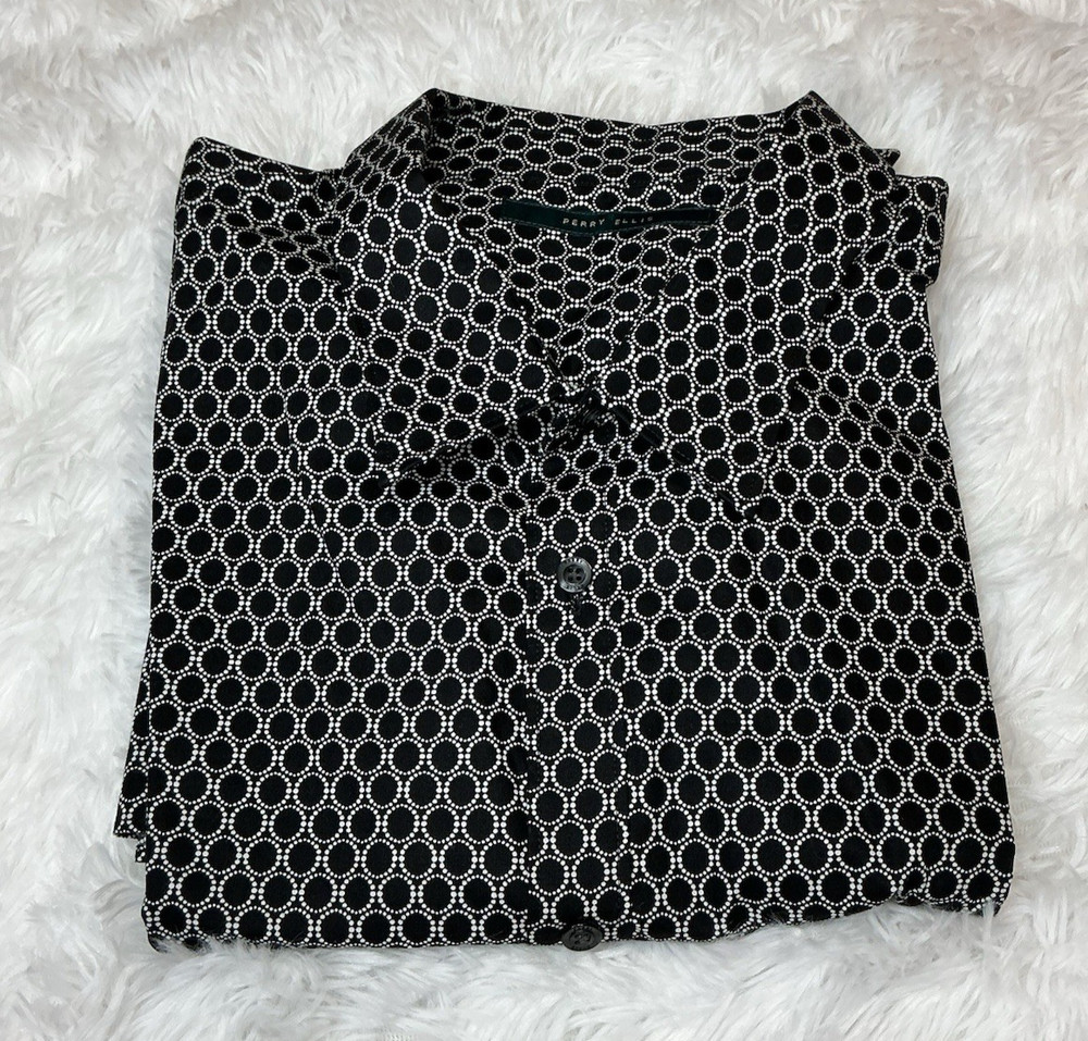 Perry Ellis Men’s Button Down Long Sleeve 2xl 100% Cotton Geometric Shirt