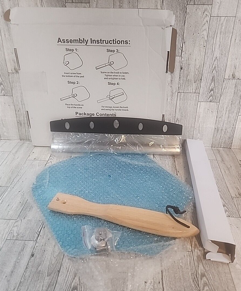 12” Pizza Peel With Wooden Handle & 14” Rocker Slicer Included SRW Shop Open Box