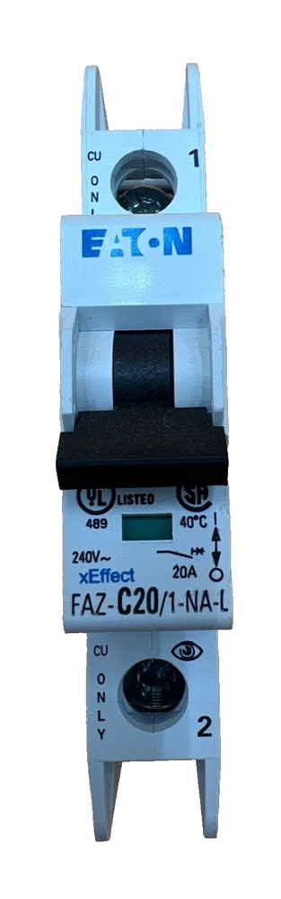 Eaton FAZ-C20/1-NA-L Circuit Breaker 20A 240V 1P DIN 20 Amp 1 Pole New