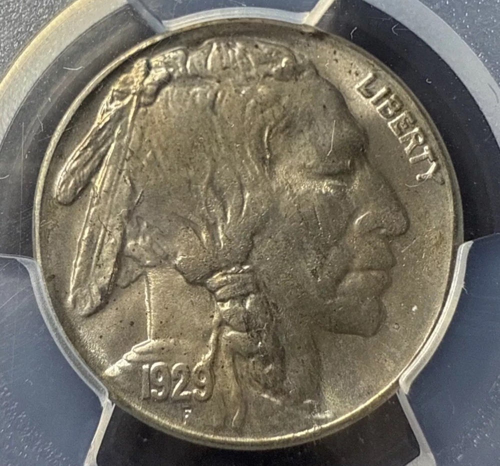 Beautiful 1929-S BUFFALO NICKEL 5C PCGS Shield MS63 Some Toning