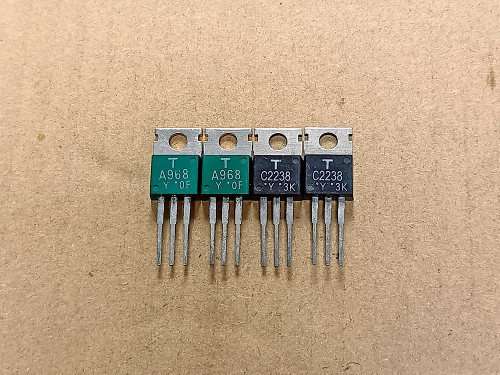 Matched quad Toshiba 2SA968 2SC2238 transistor