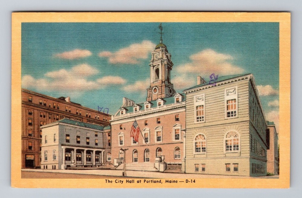 Portland ME-Maine The City Hall at Portland Vintage Postcard