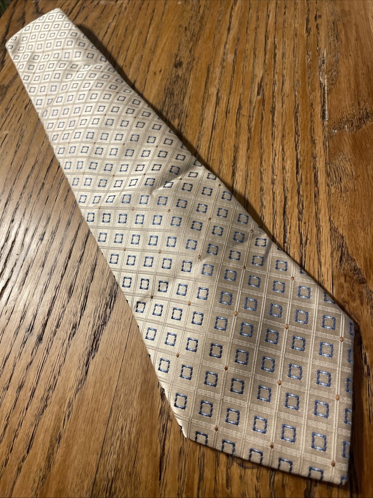 Vintage EUC Claiborne Silk Geometric Tie Hand Made Men’s Necktie
