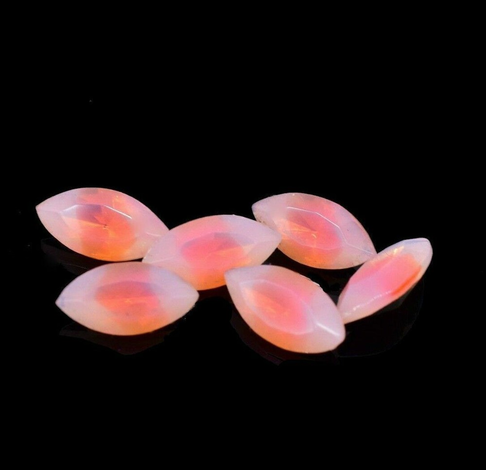 Vintage Rose Pink Navette Givre Glass Rhinestone Cabochon 5x10mm Germany