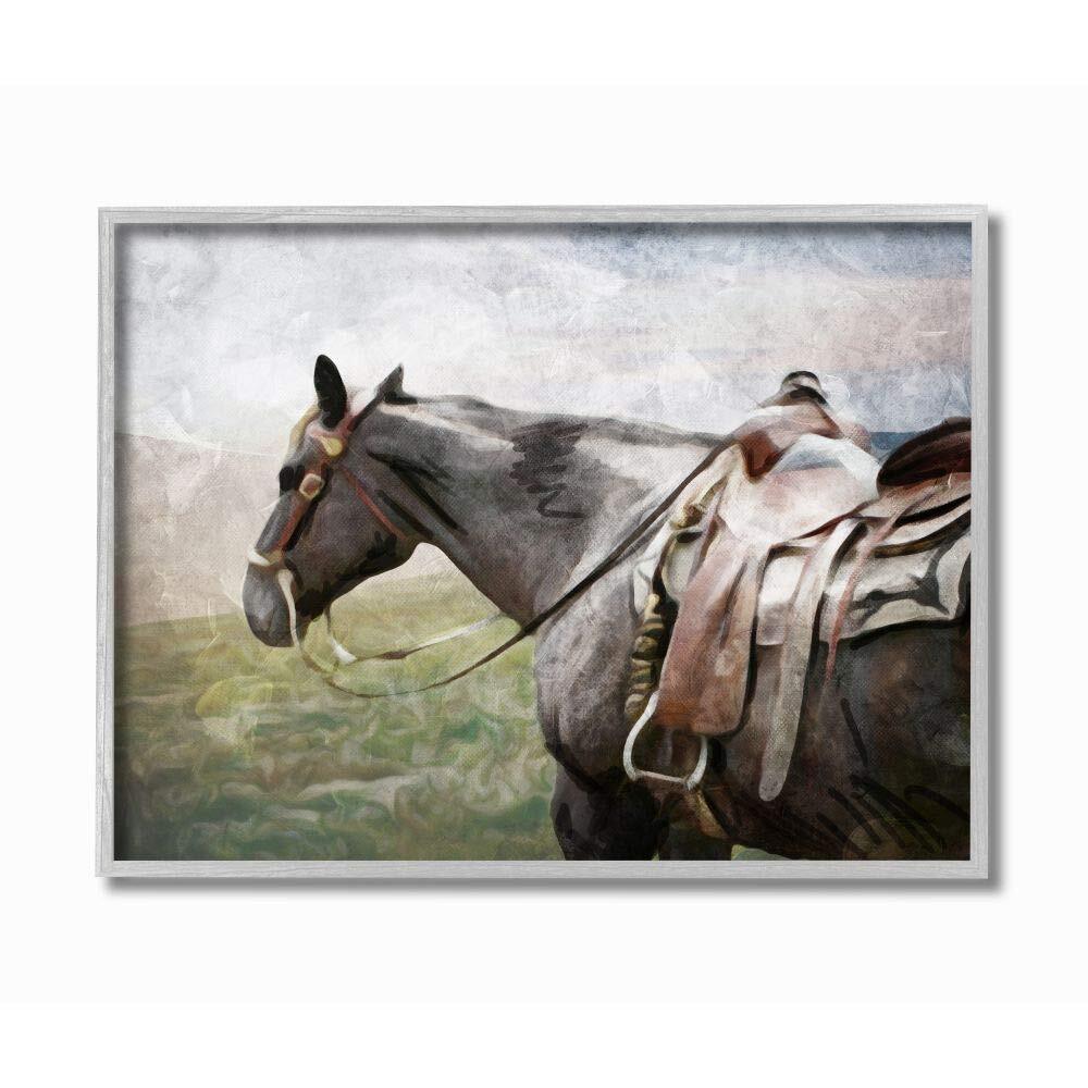 Horse Riding Farm Landscape Animal Painting by Milli Villa, Stunning Wall Art for Home or Office Décor