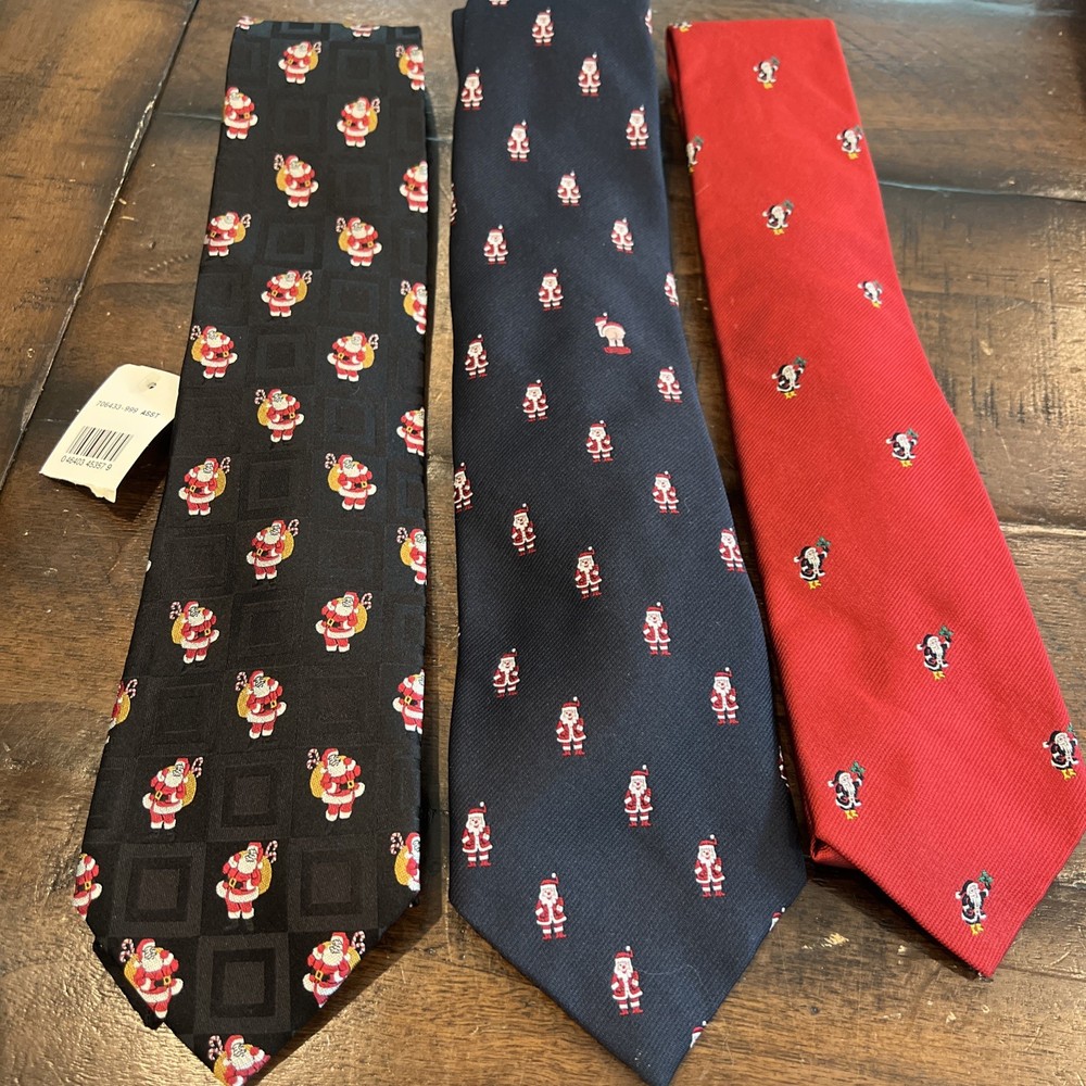 Lots Of Men’s Neck Ties Novelty Christmas Santa  J McLaughlin Chipp Traditions