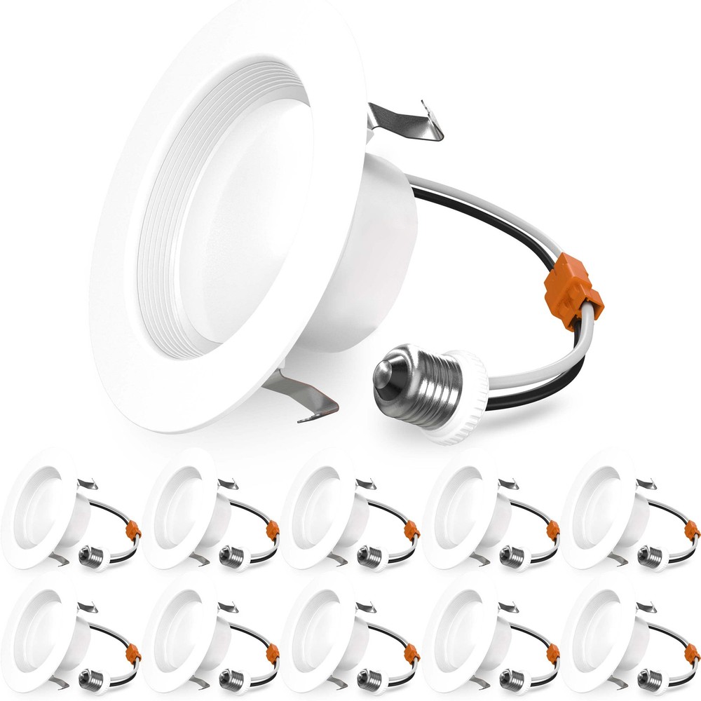 Sunco 10 Pack 4 Inch Retrofit LED Recessed Lights 3000K Warm White Dimmable Downlight