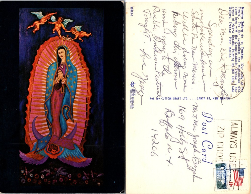 Our Lady of Guadalupe Angels Art Santa Fe NM Postcard