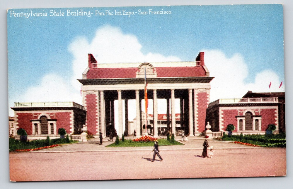 San Francisco CA~Pennsylvania State Bldg~Columns~Pan-Pac Expo PPIE~1915 Postcard