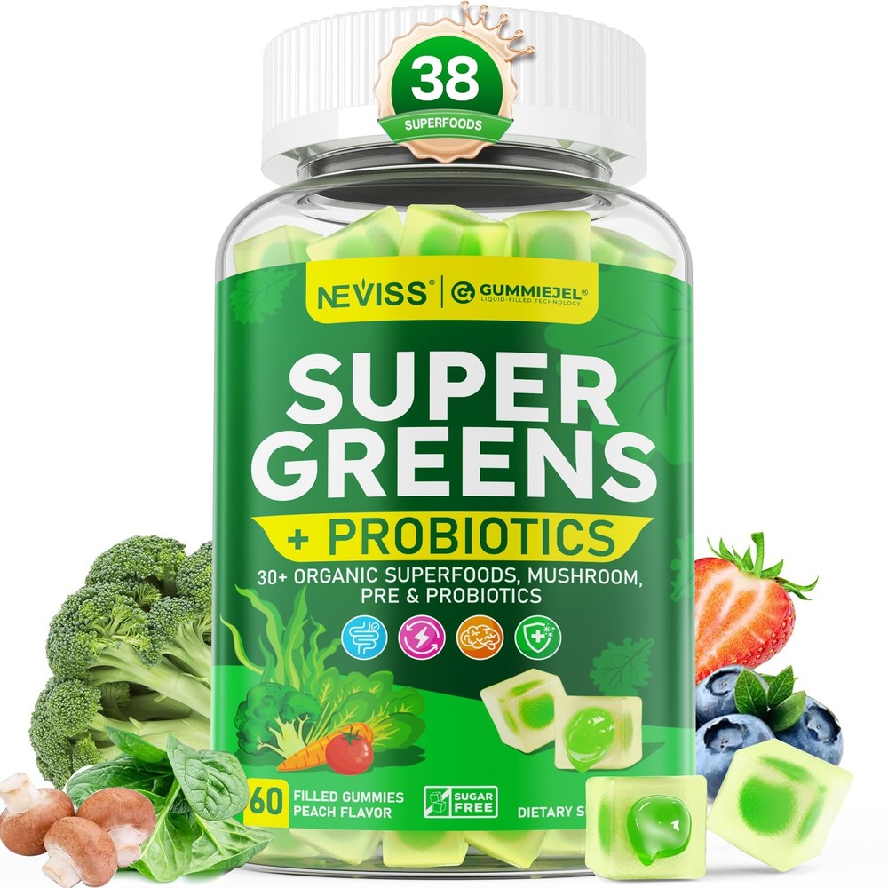 Organic Super Greens Daily Superfood Gummies + 60 Count (Pack of 1)