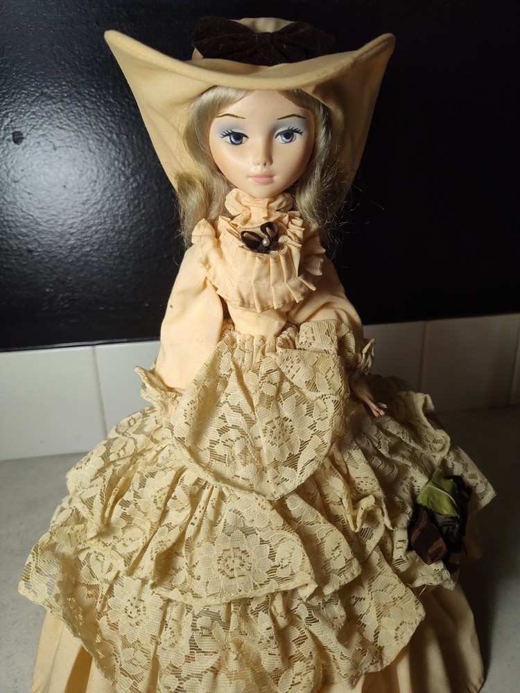 Vintage Bradley Doll Southern Bell Flowers Dress Doll Made in Korea Collectible
