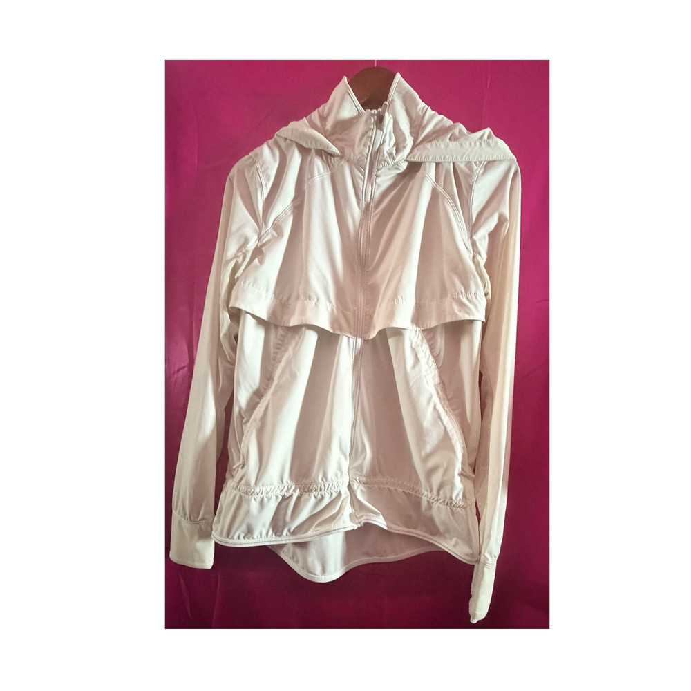 Lululemon Women’s White Hooded Windbreaker Full Zip Lightweight M