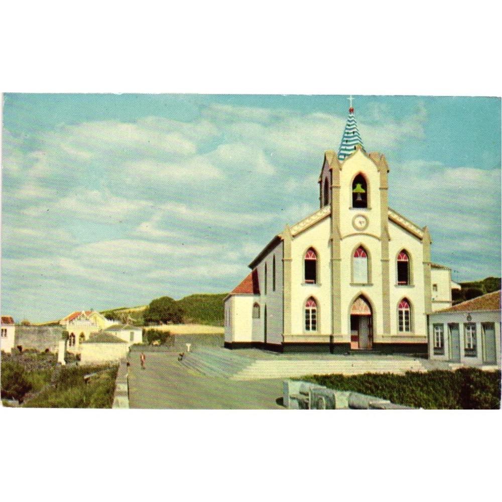 Vintage Postcard Ilha Terceira Azores Portugal Church Village of Altares Chrome