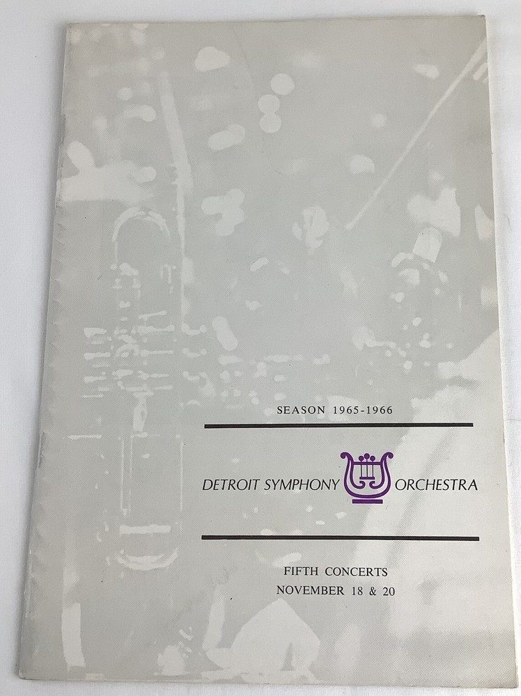 Detroit Symphony Orchestra Season Program 1965-1966 Sixten Ehrling, Paul Paray