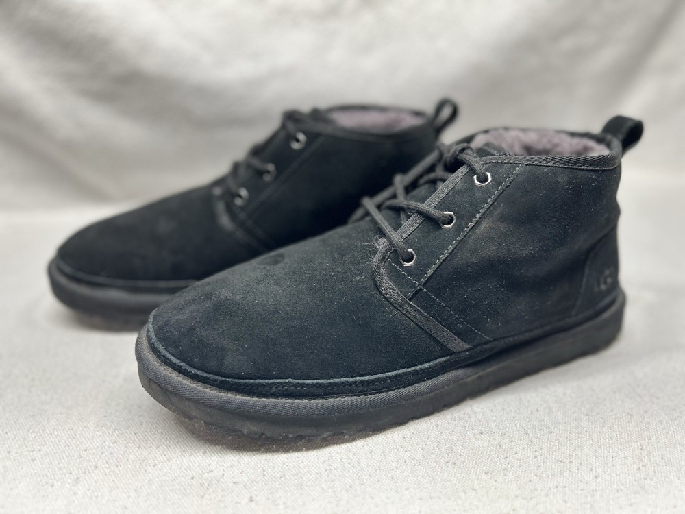 UGG Neumel Chukka Boots Men's 12 D  Black Suede Shearling Casual Lace Up Booties