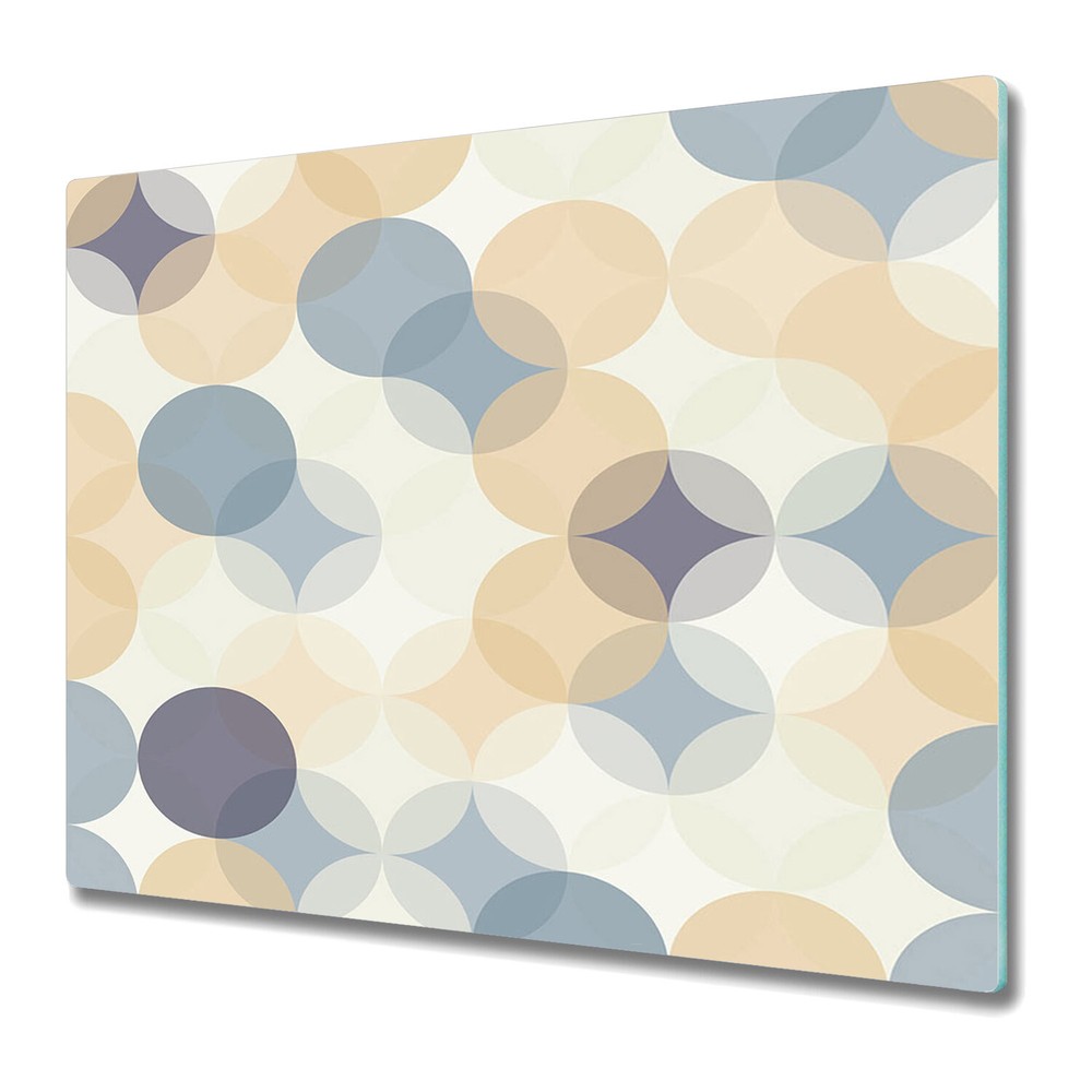 Glass Surface Protector Worktop Saver Retro circles muted Colours dots 60x52