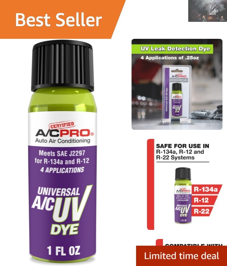 Universal A/C UV Leak Detector Dye - 1 Oz, Compatible with R-12 and R-134A-image