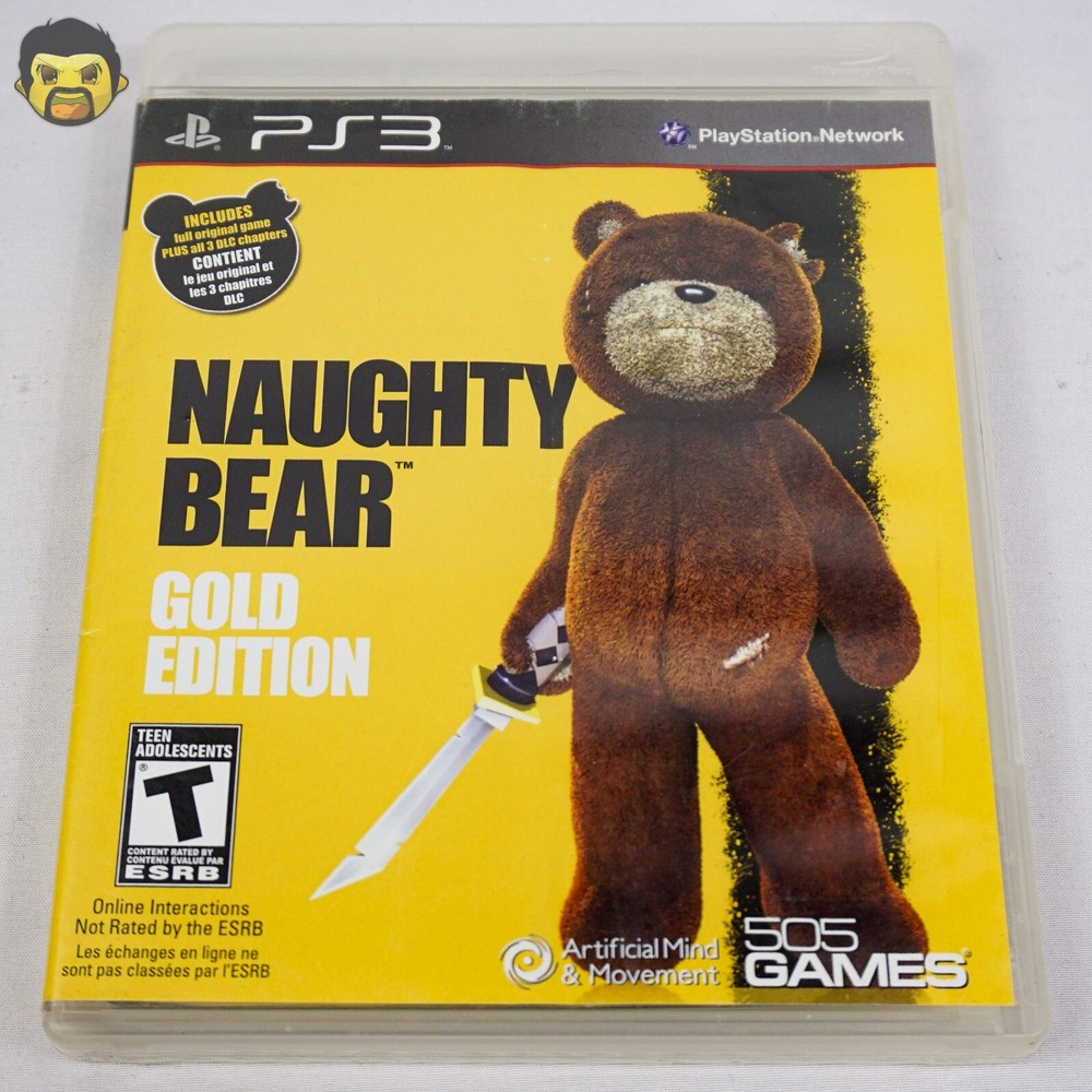 Naughty Bear PS3 Gold Edition CIB (Sony PlayStation 3) Complete with Manual B